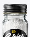 Glass Jar with Coarse Sea Salt Mockup