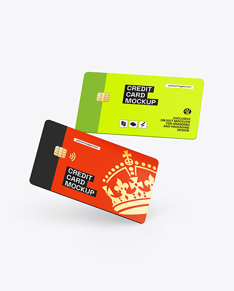 Two Credit Cards Mockup - Deck of cards mockup