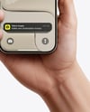iPhone 17 Air Light Gold in a Hand Mockup