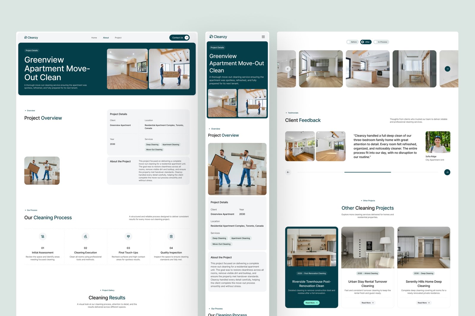 Cleanzy – Home Cleaning Service Website UI Figma Template
