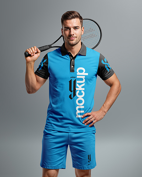 Man Wearing Tennis Uniform Mockup
