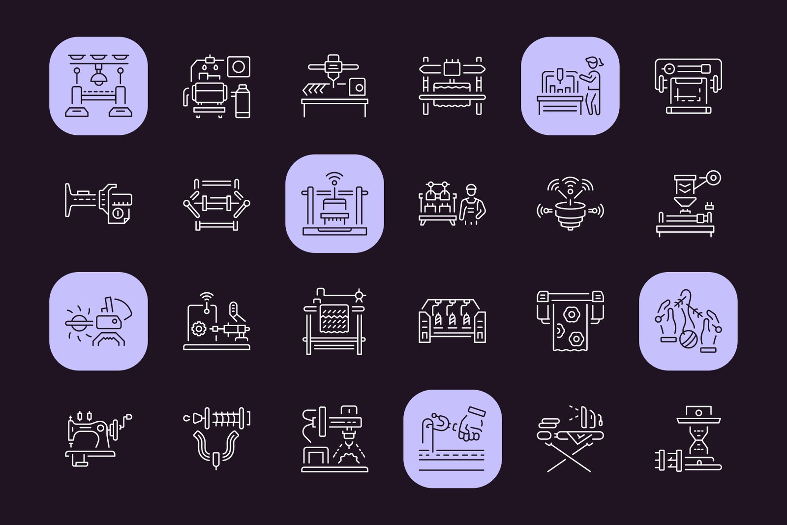 Textile Icon Art Set