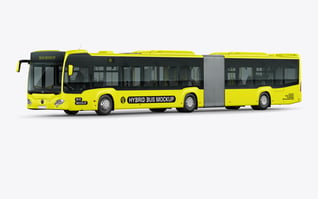 Bus advertising psd mockup