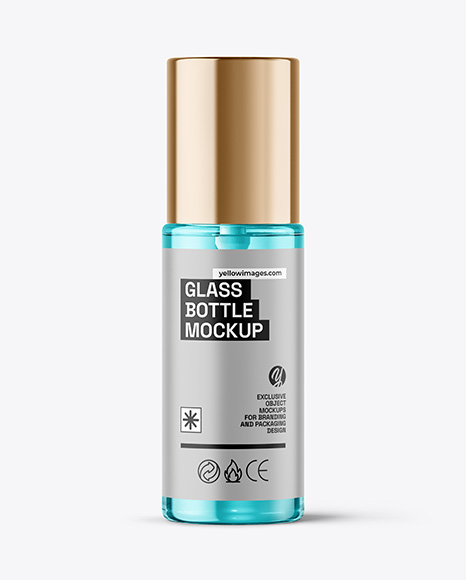 Clear Cosmetic Bottle with Pump Mockup