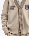 Young Boy Wearing Cardigan and Shirt Mockup
