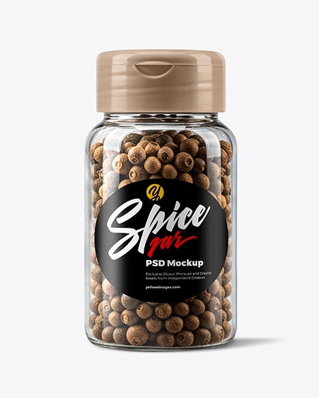 Plastic Jar with Whole Allspice Mockup - Realistic mockups