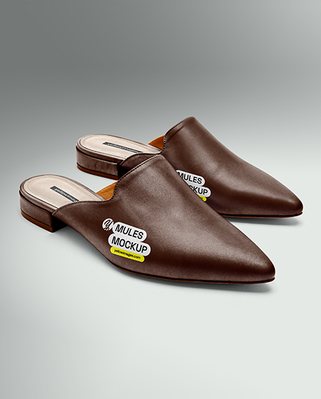 Pair of Mules Shoes Mockup