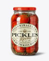 Clear Glass Jar with Pickled Tomatoes Mockup