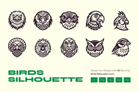 Birds Silhouette Icon Set - Graphics