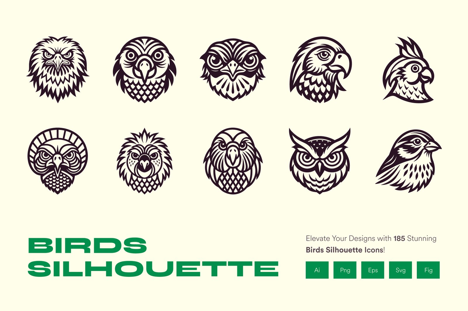 Birds Silhouette Icon Set