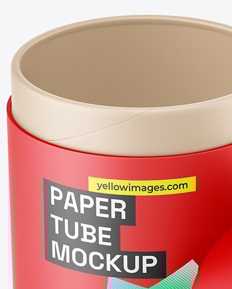 Paper Tube with Tea Mockup