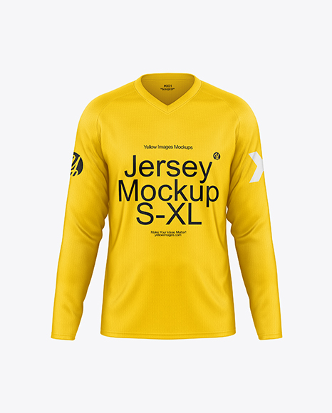 Raglan Long Sleeve Jersey - Front View - Jersey t shirt mockup