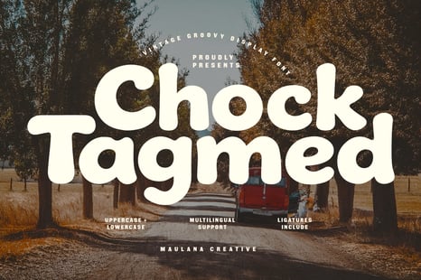 Chock Tagmed Vintage Groovy Display Font - Data visualization display