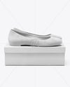 Pair of Suede Ballet Flats with Box Mockup