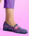 Pair of Suede Loafers on Woman's Legs Mockup