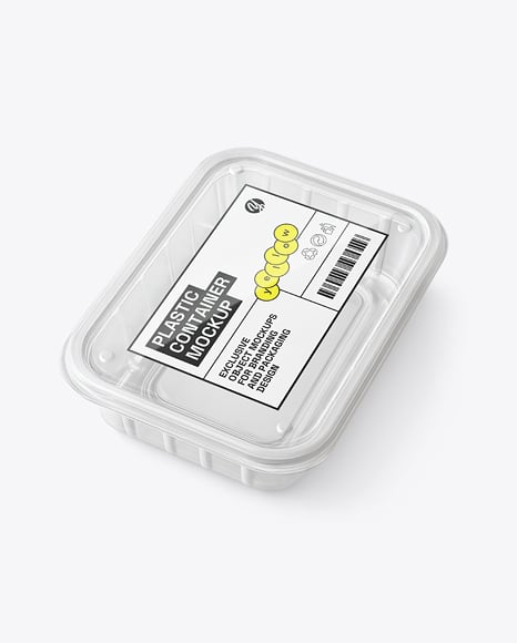 Empty Clear Plastic Food Container Mockup - Box container