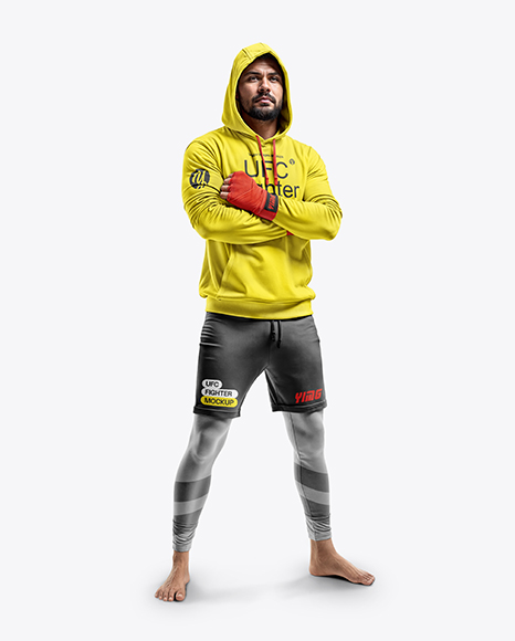Male UFC Fighter Wearing Hoodie & Shorts over Tights Mockup - 100+Shorts+Ideas+In+2021+Shorts+Mens+Shorts+Superdry+Mens