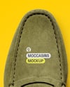 Pair of Suede Moccasins Mockup