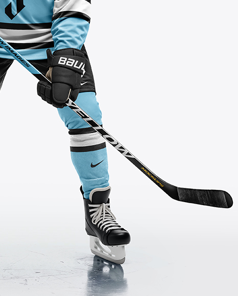 Man Wearing Full Ice Hockey Kit Mockup