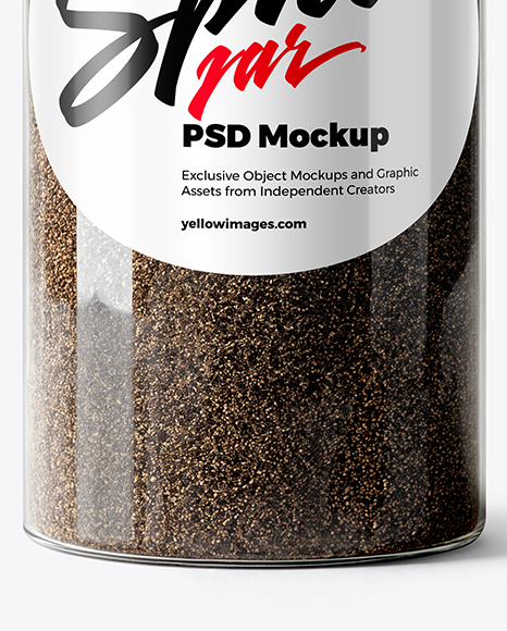 Spice Jar with Grounded Black Pepper Mockup