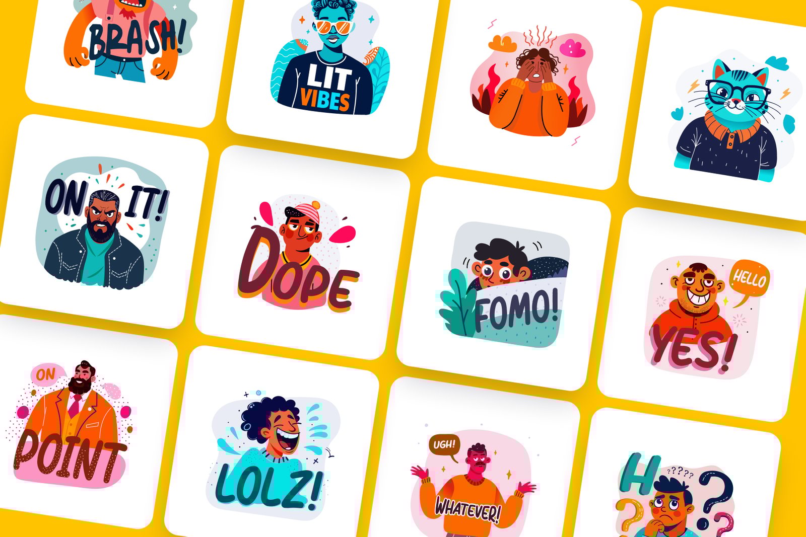 Animated Gen Z Reaction Stickers