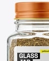 Square Glass Jar with Za'atar Spice Mockup