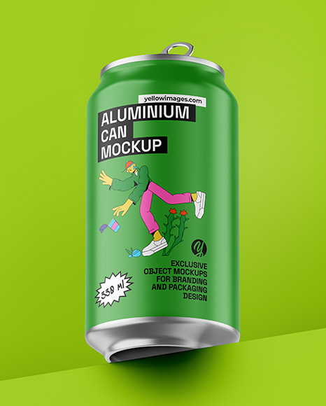 Aluminium Can With Matte Finish Mockup - Beer can mockup