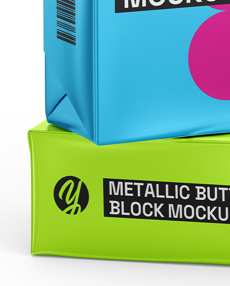 Two Metallic Butter Block Mockups