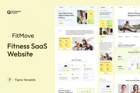 FitMove - Fitness SaaS Website UI Figma Template - Creative Store