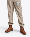 Black Man Wearing a Bib Overalls and T-Shirt Mockup