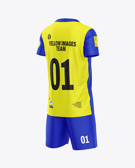 Kids Sports Kit Mockup - Back Half Side View
