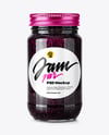 Glass Jar with Blueberry Jam Mockup