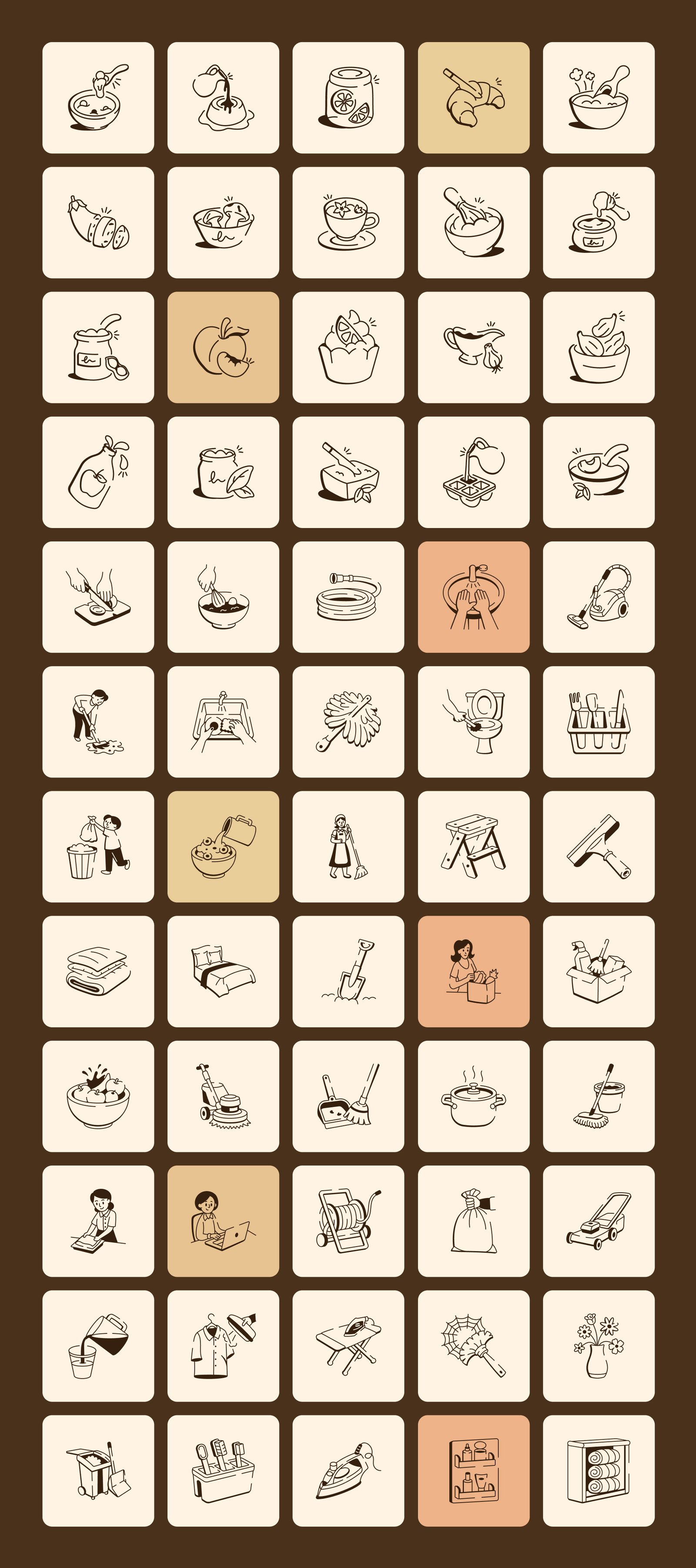 Home and Lifestyle Doodle Icons