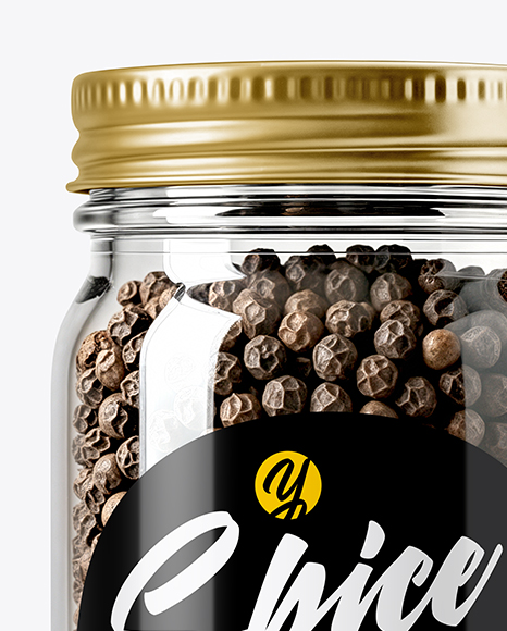 Spice Jar with Whole Black Pepper Mockup