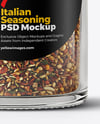 Glass Jar with Italian Seasoning Mockup