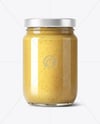 Glass Jar with Dijon Mustard Mockup
