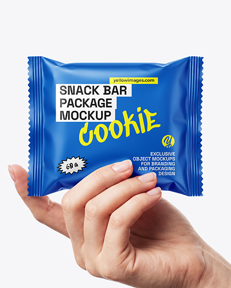 Matte Snack Pack in a Hand Mockup