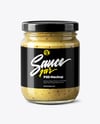 Clear Glass Jar with Dijon Mustard Mockup