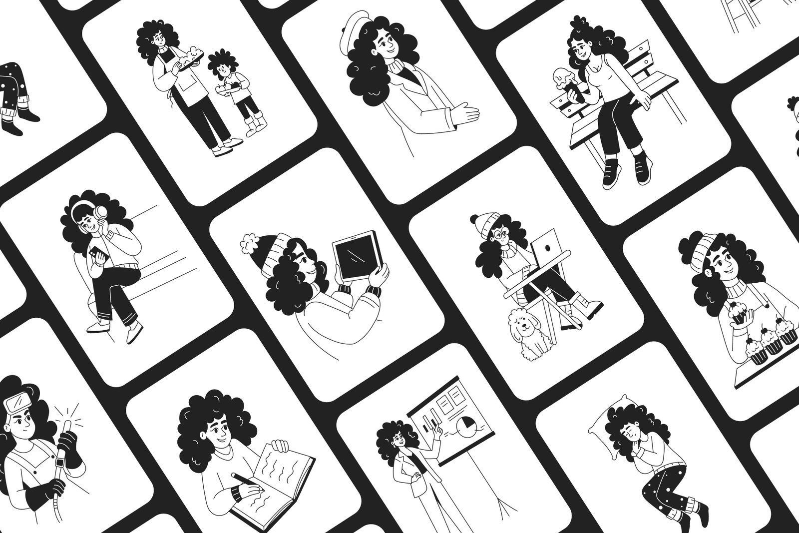Girl Illustration Art Set