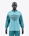 Men's Heather Oversize Sweatshirt w/ Mannequin Mockup