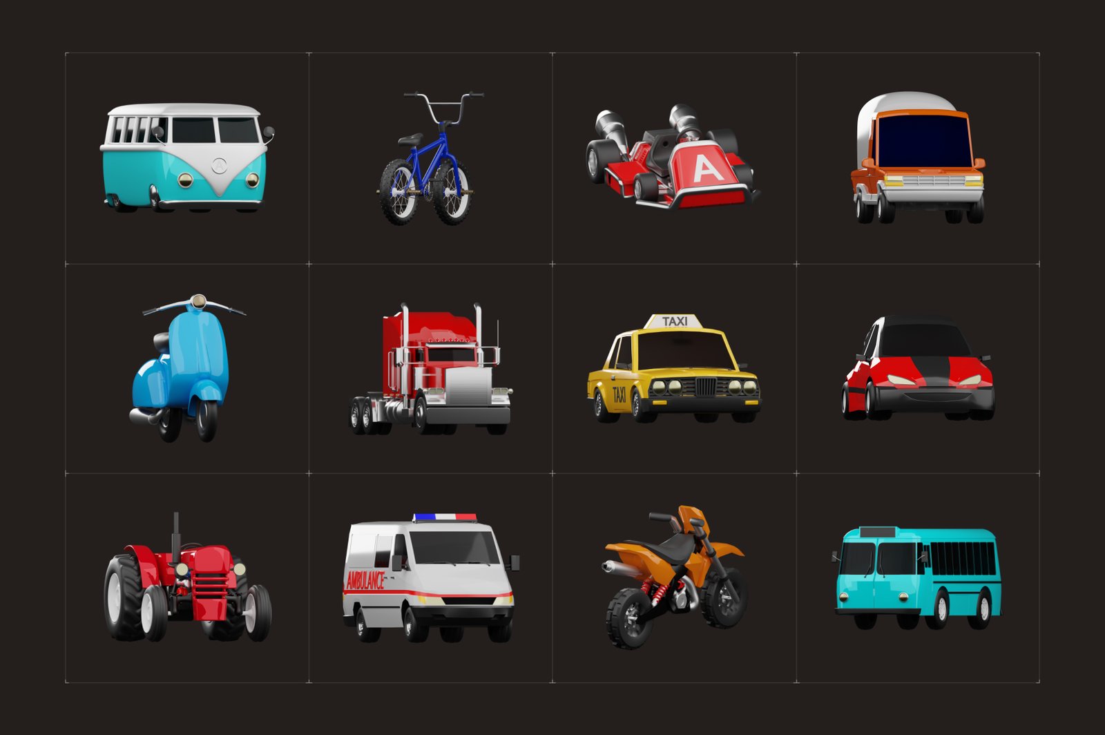 3D Vehicle Models Set