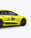 Electric Sportback Car Mockup - Back Half Side View