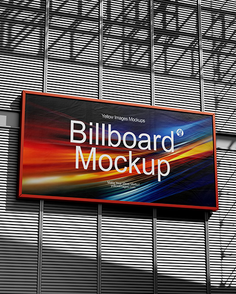Street Billboard on a Wall Mockup