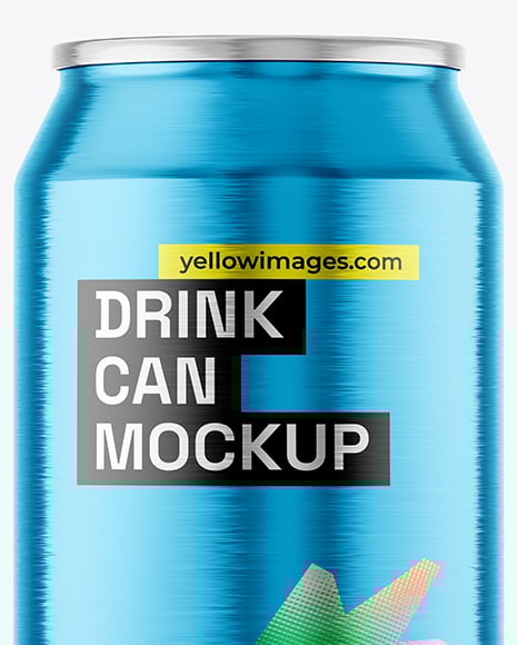 500ml Aluminium Can with Drops Mockup