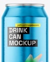 500ml Aluminium Can with Drops Mockup