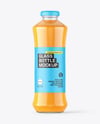 Glass Bottle with Orange Juice Mockup
