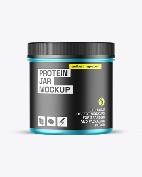 Matte Metallic Protein Jar Mockup