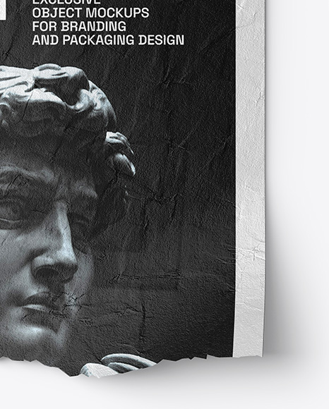 Crumpled Torn A4 Paper Mockup