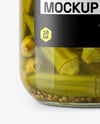 Clear Glass Jar with Pickled Okra Mockup