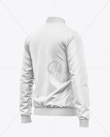Satin Varsity Zip-Up Jacket Mockup